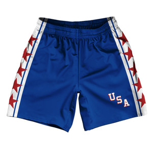 USA Miracle Blue Royal Dull Athletic Running Fitness Exercise Shorts 7" Inseam Shorts - Royal Blue