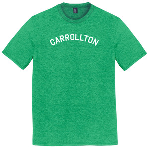 Carrollton Text White Font Mens Tri-Blend DTG T-shirt - Green Kelly