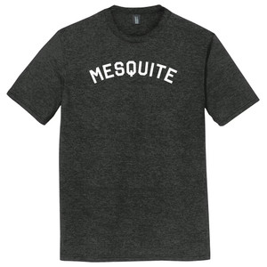 Mesquite Text White Font Mens Tri-Blend DTG T-shirt - Black Heather
