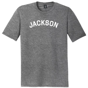 Jackson Text White Font Mens Tri-Blend DTG T-shirt - Grey Heather