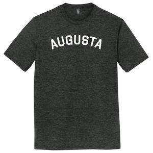 Augusta Text White Font Mens Tri-Blend DTG T-shirt - Black Heather