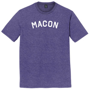 Macon Text White Font Mens Tri-Blend DTG T-shirt - Purple Heather