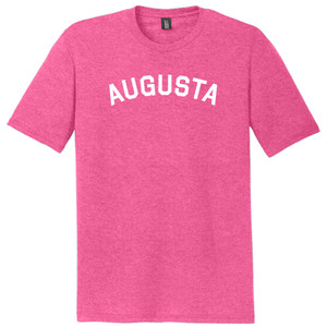 Augusta Text White Font Mens Tri-Blend DTG T-shirt - Fuchsia Heather