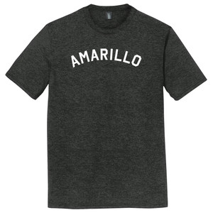Amarillo Text White Font Mens Tri-Blend DTG T-shirt - Black Heather