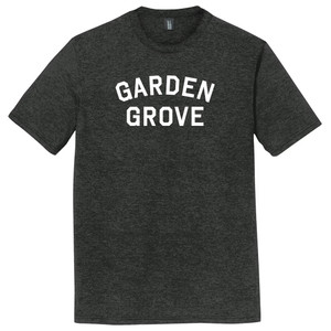 Garden Grove Text White Font Mens Tri-Blend DTG T-shirt - Black Heather