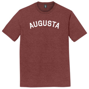 Augusta Text White Font Mens Tri-Blend DTG T-shirt - Maroon Heather