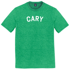 Cary Text White Font Mens Tri-Blend DTG T-shirt - Green Kelly