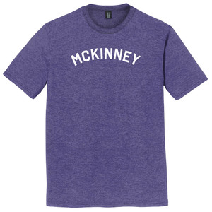 McKinney Text White Font Mens Tri-Blend DTG T-shirt - Purple Heather