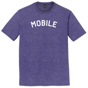 Mobile Text White Font Mens Tri-Blend DTG T-shirt - Purple Heather