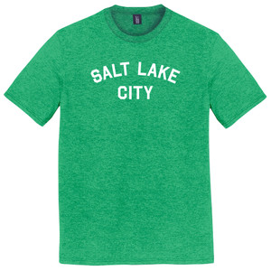 Salt Lake City Text White Font Mens Tri-Blend DTG T-shirt - Green Kelly