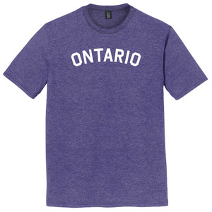 Ontario Text White Font Mens Tri-Blend DTG T-shirt - Purple Heather