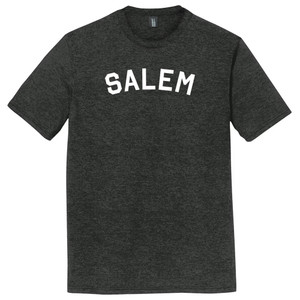 Salem Text White Font Mens Tri-Blend DTG T-shirt - Black Heather