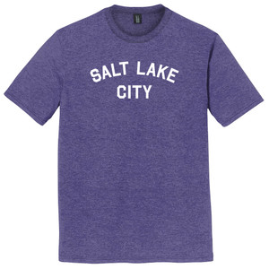 Salt Lake City Text White Font Mens Tri-Blend DTG T-shirt - Purple Heather
