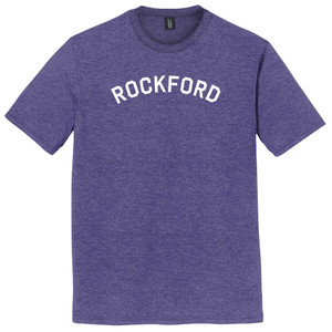 Rockford Text White Font Mens Tri-Blend DTG T-shirt - Purple Heather