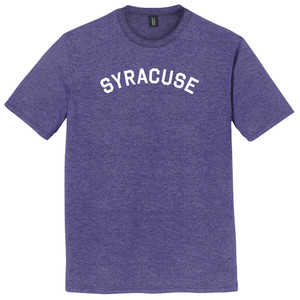 Syracuse Text White Font Mens Tri-Blend DTG T-shirt - Purple Heather