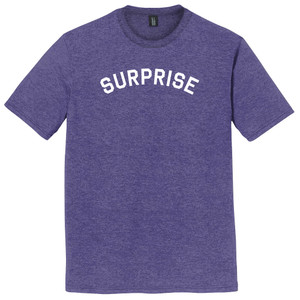 Surprise Text White Font Mens Tri-Blend DTG T-shirt - Purple Heather