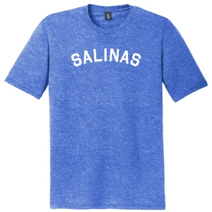 Salinas Text White Font Mens Tri-Blend DTG T-shirt - Royal Blue Heather