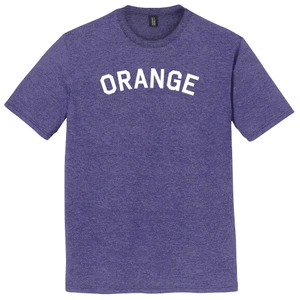 Orange Text White Font Mens Tri-Blend DTG T-shirt - Purple Heather