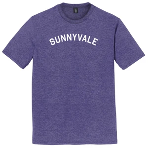 Sunnyvale Text White Font Mens Tri-Blend DTG T-shirt - Purple Heather