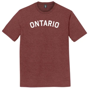 Ontario Text White Font Mens Tri-Blend DTG T-shirt - Maroon Heather
