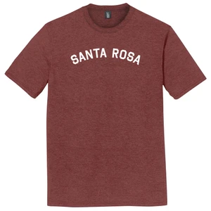 Santa Rosa Text White Font Mens Tri-Blend DTG T-shirt - Maroon Heather