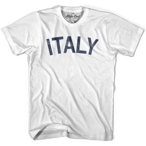 Italy Cotton T-Shirt - White with Black Lettering - Men's Large - Final Sale - M15