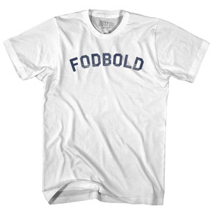 Danish Fodbold Soccer Adult Cotton T-shirt - White Danish Fodbold Soccer Adult Cotton T-shirt - White