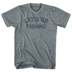 Let's Go Fishing T-Shirt - Athletic Grey Tri-blend - Men's Large - Final Sale - M20