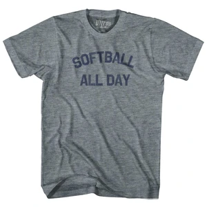 Softball All Day T-Shirt - Athletic Grey Tri-Blend - Men's Medium - Final Sale - M20