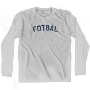 Czech Fotbal Soccer Adult Cotton Long Sleeve T-shirt - Grey Heather Czech Fotbal Soccer Adult Cotton Long Sleeve T-shirt - Grey Heather