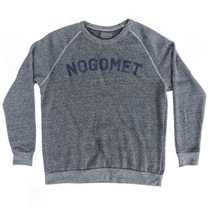Croatian Nogomet Soccer Adult Tri-Blend Sweatshirt - Athletic Grey