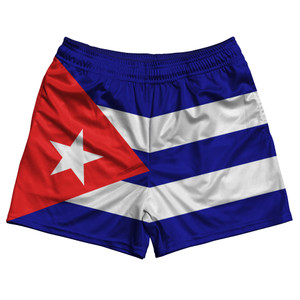 Cuba Country Flag Rugby Shorts - Blue & White & Red