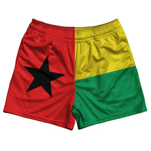 Guinea Bissau Country Flag Rugby Shorts - Red & Yellow & Green