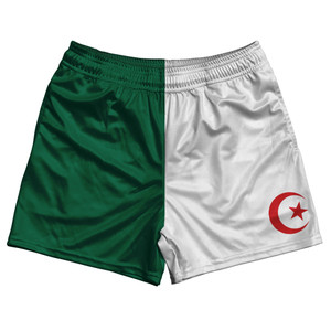 Algeria Country Flag Rugby Shorts - Green & White & Red