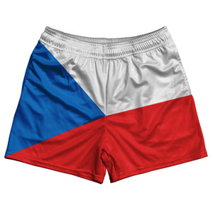 Czech Republic Country Flag Rugby Shorts - Blue & White & Red