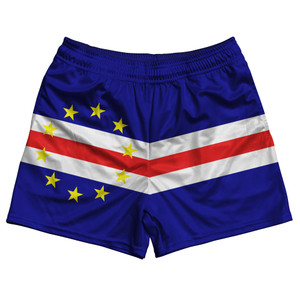 Cape Verde Country Flag Rugby Shorts - Blue & White & Red
