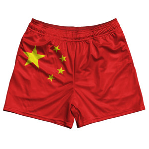 China Country Flag Rugby Shorts - Red & Yellow