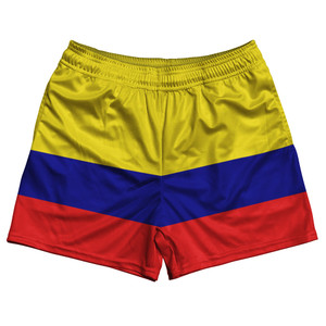 Colombia Country Flag Rugby Shorts - Yellow & Blue & Red