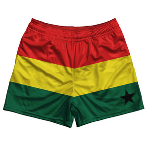 Ghana Country Flag Rugby Shorts - Red & Yellow & Green