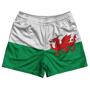 Wales Country Flag Rugby Shorts - Red & Green & White
