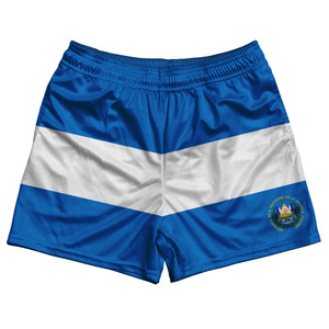 El Salvador Country Flag Rugby Shorts - Blue & White