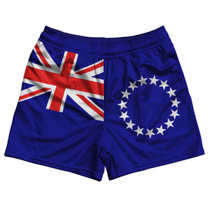 Cook Islands Country Flag Rugby Shorts - Blue & White & Red