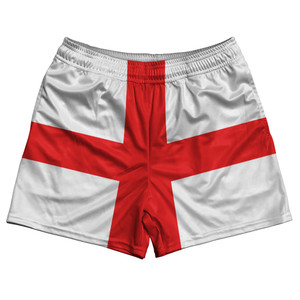 England Country Flag Rugby Shorts - White & Red