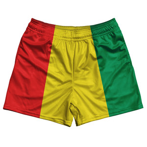 Guinea Country Flag Rugby Shorts - Red & Yellow & Green