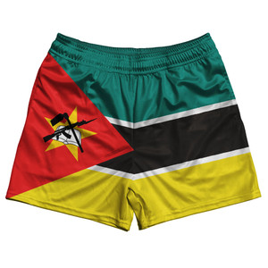 Mozambique Country Flag Rugby Shorts - Green & Black & Yellow
