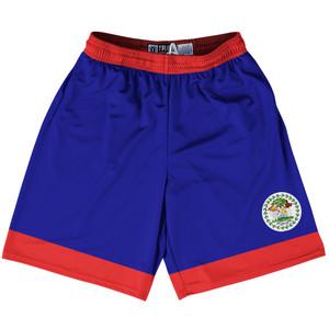 Belize Country Flag Lacrosse Shorts - Blue & Red & White