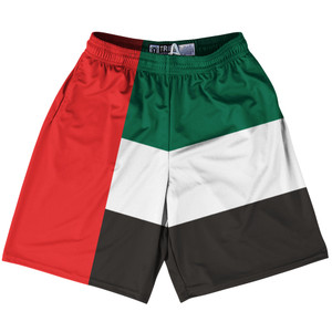 United Arab Emirates Country Flag Lacrosse Shorts - Red & Green & White