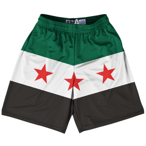 Syria Country Flag Lacrosse Shorts - Green & White & Black
