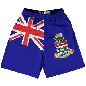 Cayman Islands Country Flag Lacrosse Shorts - Blue & White & Red