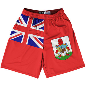 Bermuda Country Flag Lacrosse Shorts - Red & White & Blue